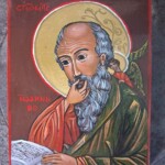 tempera na desce lipowej + 22k złoto, 15x20 cm